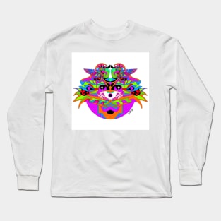 ufo sphinx ship in ecopop in totonac mexican partterns arts Long Sleeve T-Shirt